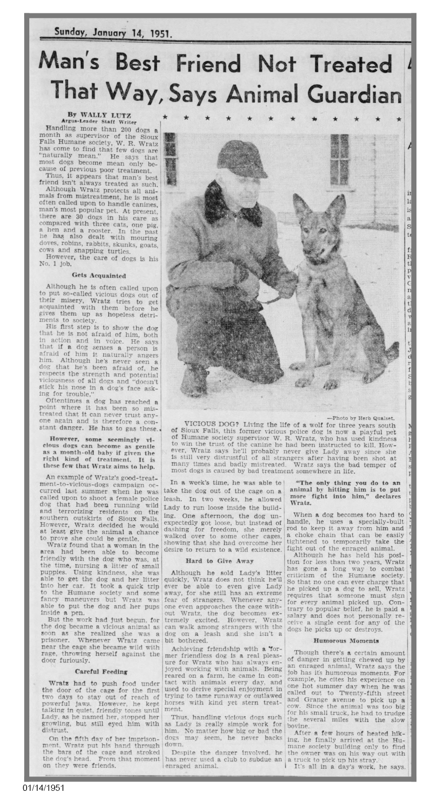 Sioux Falls Area Humane Society - History - Sioux Falls Area Humane Society